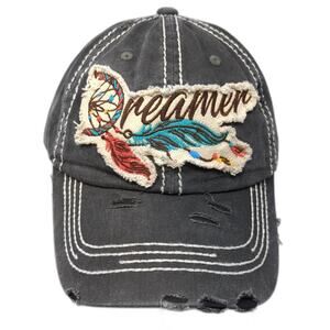 Dreamer Strapback Hat Solid Gray One Size Adjustable KB ETHOS Vintage